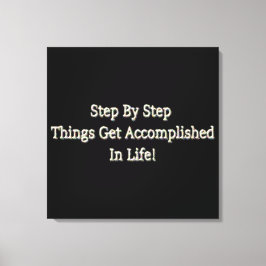 「ステップバイステップ」かわいいデザイン。買今 キャンバスプリント