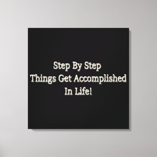 「ステップバイステップ」かわいいデザイン。買今 キャンバスプリント (正面)