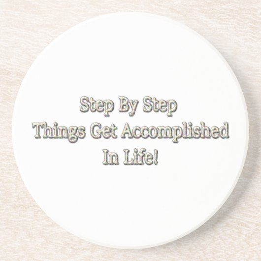 「ステップバイステップ」かわいいデザイン。買今 コースター (正面)