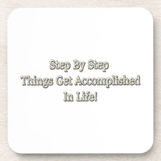 「ステップバイステップ」かわいいデザイン。買今 コースター (正面)