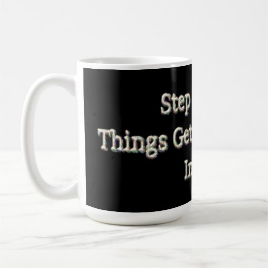 「ステップバイステップ」かわいいデザイン。買今 コーヒーマグカップ (左)