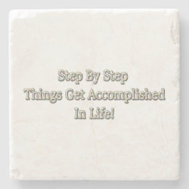 「ステップバイステップ」かわいいデザイン。買今 ストーンコースター