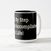 「ステップバイステップ」かわいいデザイン。買今 ツートーンマグカップ (正面右)