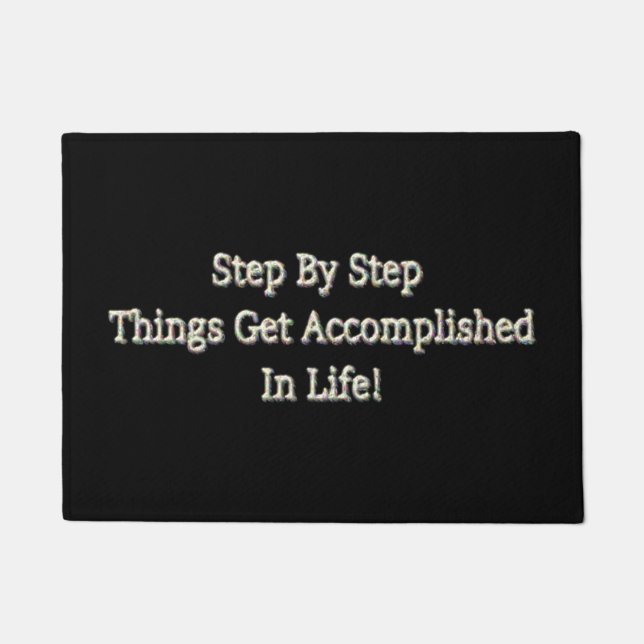 「ステップバイステップ」かわいいデザイン。買今 ドアマット (正面)