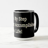 「ステップバイステップ」かわいいデザイン。買今 マグカップ (正面右)