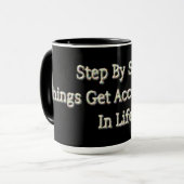 「ステップバイステップ」かわいいデザイン。買今 マグカップ (正面左)