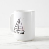 ステップバイステップ - ささやかなモチベーションの引用 コーヒーマグカップ (正面左)
