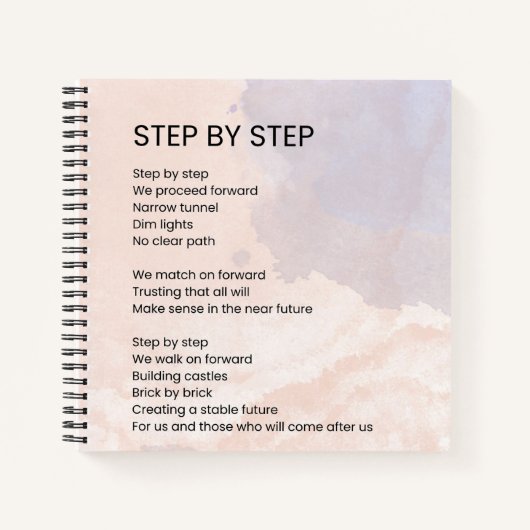 ステップバイステップ – エンパワーメント詩 ノートブック (正面)