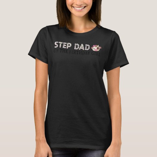 ステップパパの誕生日ガール農業納屋周囲の庭Bir Tシャツ (正面)