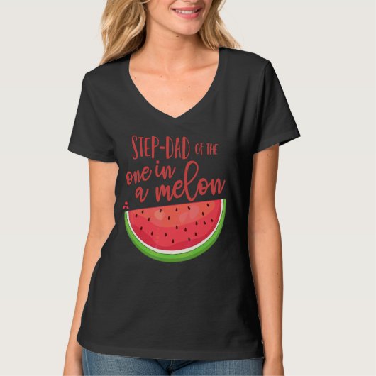 ステップパパ誕生日1メロンスイカテーマ Tシャツ (正面)