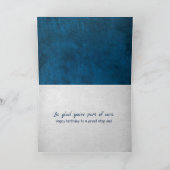 ステップファーザー誕生日ブルーレザー カード (内部)