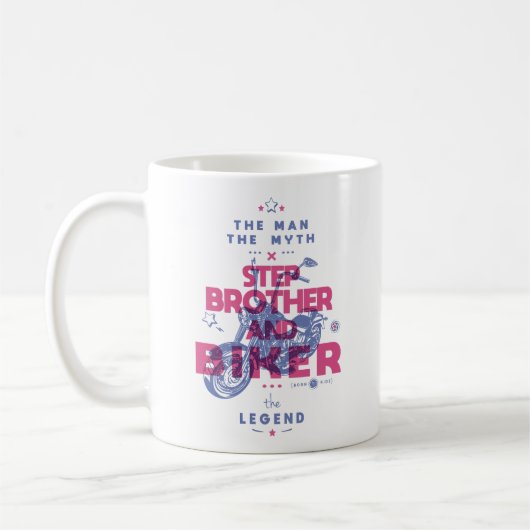 ステップブラザーとバイクもしくは自転車に乗る人の男の神話の伝説 コーヒーマグカップ (左)