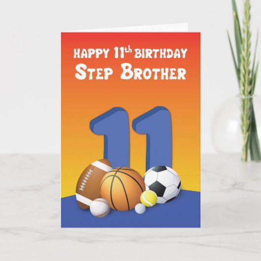 ステップブラザー11誕生日スポーツボール カード (正面)