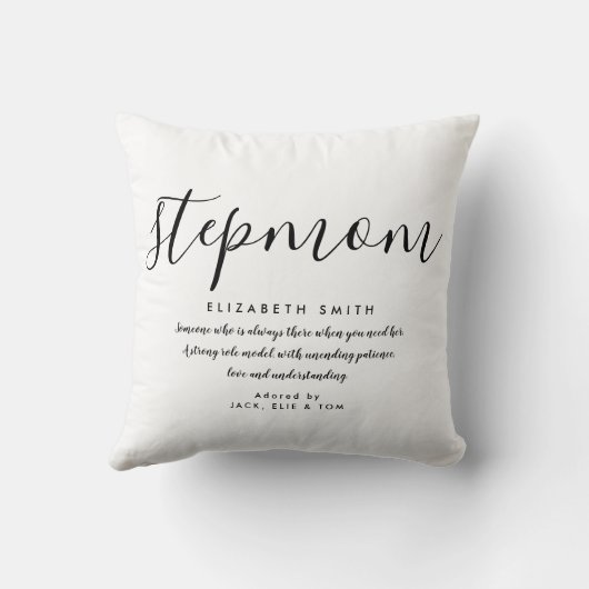 ステップマエレガントム引用文白黒装飾用クッション クッション (裏面)