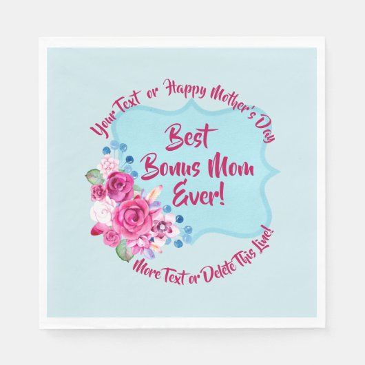 ステップマザデイボーナスママチェンジ文字媒体 スタンダードランチョンナプキン (正面)