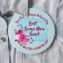 ステップマザースデイボーナスマムチェンジ文字巨大 缶バッジ