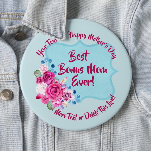 ステップマザースデイボーナスマムチェンジ文字巨大 缶バッジ (インサイチュ)