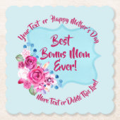 ステップマザーズ日賞与ママ変更文字丸め ペーパーコースター (正面)