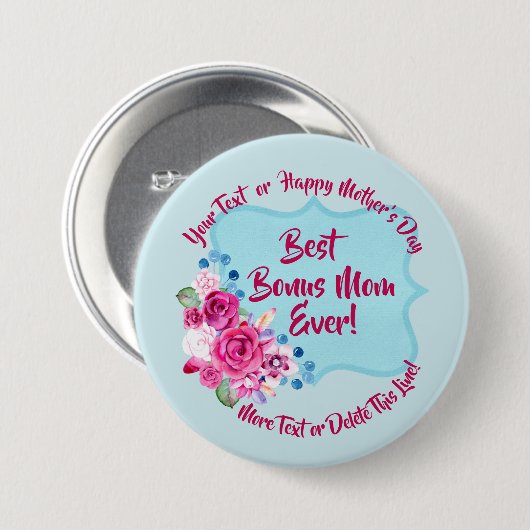 ステップマザーズ日賞与ママ変更文字大 缶バッジ (正面&裏面)