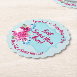 ステップマザーズ日賞与ママ変更文字Scalloped ペーパーコースター