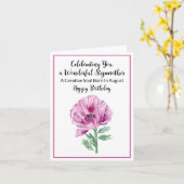 ステップマザーハッピー威厳がある誕生日パープルポピー カード (黄色い花)