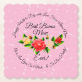 ステップマザーボーナスママザーデイスカロップスクエア ペーパーコースター (正面)