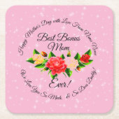 ステップマザーボーナスマママザーズデイ スクエアペーパーコースター (正面)