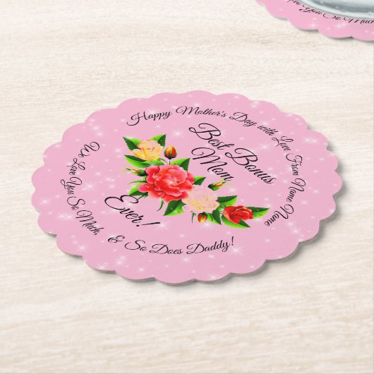 ステップマザーボーナスママママザーズデイうろたえた ペーパーコースター (アングル)