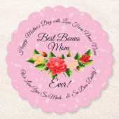 ステップマザーボーナスママママザーズデイうろたえた ペーパーコースター (正面)