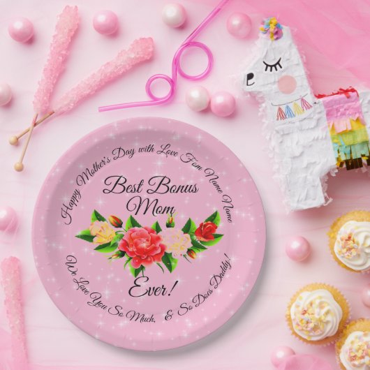 ステップマザーボーナスマママママママママデイラージ9" ペーパープレート (パーティー)