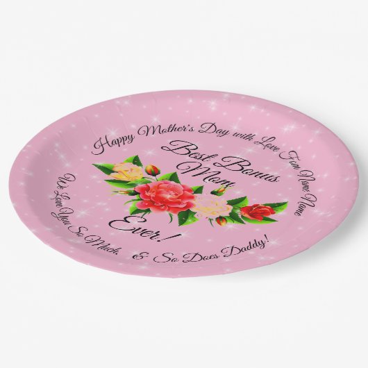 ステップマザーボーナスマママママママママデイラージ9" ペーパープレート (アングル)