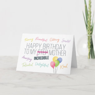 ステップマザー誕生日、あなたは信じられない! カード