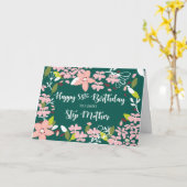 ステップマザー58誕生日緑の花 カード (黄色い花)