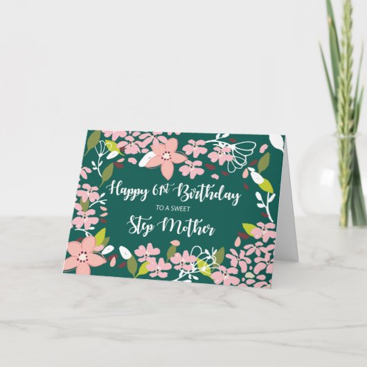 ステップマザー61誕生日緑の花 カード (正面)
