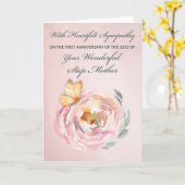 ステップマザー・バタフライの喪失の一周忌 カード (黄色い花)