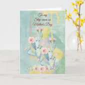 ステップママママザーズデイウォーターカラーサボテン カード (黄色い花)