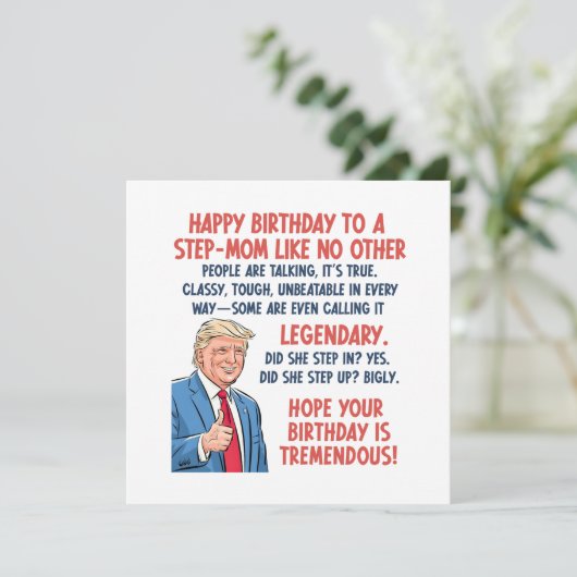 ステップママ誕生日 カード (スタンド正面)