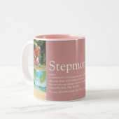 ステップママ、義理の母 定義4 写真コラージュ ピンク ツートーンマグカップ (正面左)