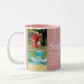 ステップママ、義理の母 定義4 写真コラージュ ピンク ツートーンマグカップ (左)