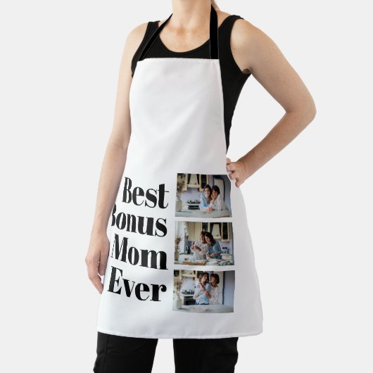 ステップマムへのギフトに最適!ベストボーナスマム 3 フォトコラージュ エプロン (インサイチュ)