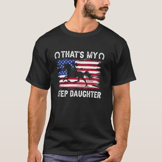 ステップ娘の馬術競技 ステップファーザー 馬術 Tシャツ (正面)