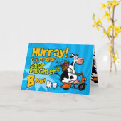 ステップ娘（ぼうむすめ）へのスクーターと牛のギフト - ステップ娘 カード (黄色い花)