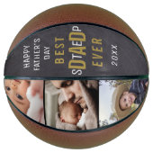 ステップ最高のパパハッピーファザーズデイ3フォトコラージュ バスケットボール (正面)