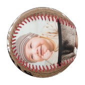 ステップ最高のパパ素朴Ever Wood Photo Collage 野球ボール (正面左)