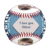 ステップ最高のパパ2フォトコラージュ父の日 野球ボール (裏面)