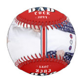 ステップ最高のパパ2フォトコラージュ父の日 野球ボール (正面)