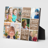 ステップ最高のパパEver 5フォトコラージュ素朴ウッド フォトプラーク (側面)