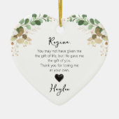 ステップ母の花嫁の緑のフローラ水色 セラミックオーナメント (正面)