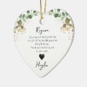 ステップ母の花嫁の緑のフローラ水色 セラミックオーナメント (左)