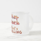 ステップ背部パパの焼くTシャツおよびギフト フロストグラスマグカップ (正面右)